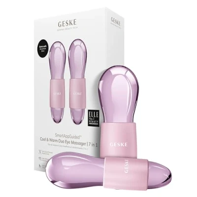 Abbildung von GESKE SmartAppGuided™ Cool &amp; Warm Duo Eye Massager 7 in 1 Zwei Massagekugeln Batterielose Wärme Kühltechnologie Gegen Augenringe Tränensäcke Anti Aging Professionelle Hautpflege