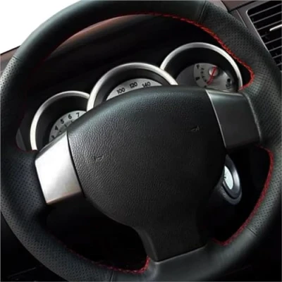 Abbildung von Lenkradbezug Auto Lenkradabdeckung Für Nissan Note 2006 2007 2008 2009 2010 2011 2012 2013 Tiida 20072011 Bluebird Sylphy 20052010 Lenkradabdeckung(Blue Thread)