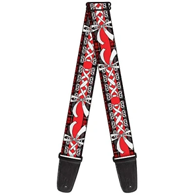Abbildung von buckle down Gitarrengurt Corset Lace Up w/Bow Red Plaid/Red