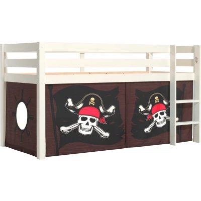 Abbildung von Vipack Spielbett &quot;Vipack Pino&quot;, (Made in Europe), mit Textil Set, inkl. Rolllattenrost, Natur, Weiß oder Grau