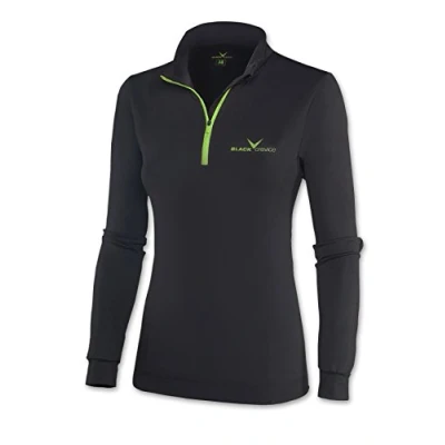 Abbildung von Black Crevice Damen Skirolli Zipper Shirt, schwarz/grün, 42