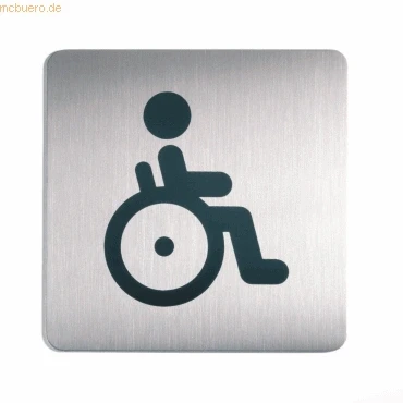 Abbildung von Durable Türschild Picto quadratisch &#039;WC Behindert&#039; 150x150mm metallic