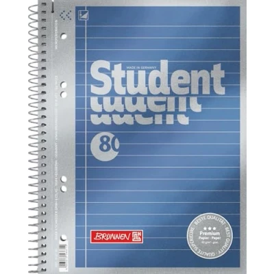 Abbildung von Brunnen Notizblock / Collegeblock Student Premium, 4 fach gelocht (Veredeltes DeckBlatt mit Metallic Effekt, A5, liniert, 90 g/m², 80 Blatt)