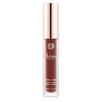 Abbildung von Wakeup Cosmetics Petal Veil Liquid Lipstick, langanhaltender, matter Lippenstift mit No Transfer Effekt, Farbe Warm Chocolate
