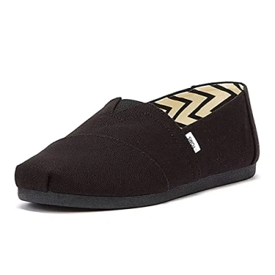 Abbildung von TOMS Herren Alpargata aus recycelter Baumwolle Flache Slipper, SCHWARZ, 41 EU