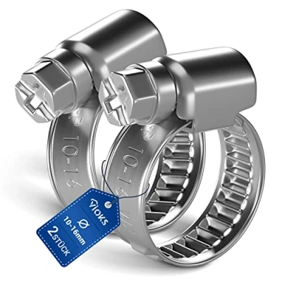 Abbildung von VIOKS Schlauchschellen Edelstahl SET 2x Schelle Schlauch Klemmen Schellen 10 16mmØ Waschmaschinenschlauch Pool Poolschlauch für Klemmschelle Waschmaschine Abfluss Adapter