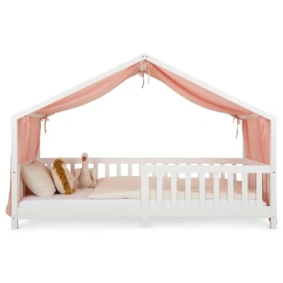 Abbildung von IDIMEX Betthimmel LIAN, Hausbett Himmel Musselin Vorhang Kinderzimmer Rosa