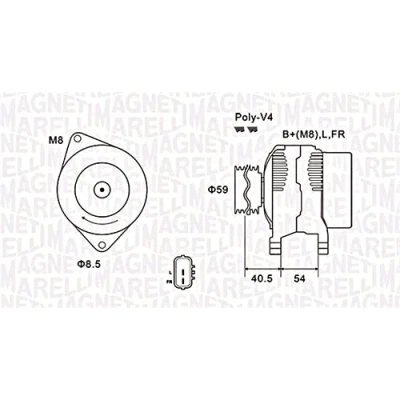 Abbildung von MAGNETI MARELLI 063731927010 Lichtmaschine 14V 90A HYUNDAI: i30 I Schrägheck, Kombi, KIA: cee‘d Kombi