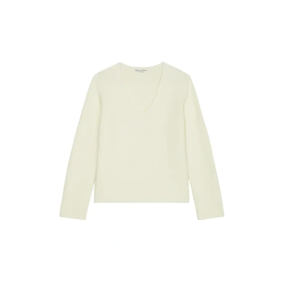 Abbildung von Marc O&#039;Polo Vneck Loose Strickpullover, Damen, Größe: Large, Creamy white