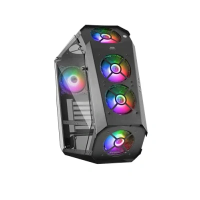Abbildung von Mars Gaming MC51, Gehäuse PC ATX , Doppelt Gehärtetes Glas, 5x Lüfter RGB 12cm, Schwarz