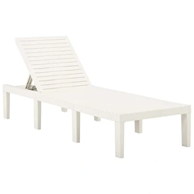 Abbildung von vidaXL Sonnenliege Verstellbare Rückenlehne Gartenliege Liege Relaxliege Gartenmöbel Strandliege Freizeitliege Saunaliege Kunststoff Weiß