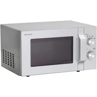Abbildung von Sharp R204S Solo Mikrowelle / 20 L 800 W 6 Leistungsstufen Zeitschaltuhr von 30 Minuten bis 00 Sekunden Gewichtgesteuertes Auftauen Glasdrehteller (24,5 cm) silber