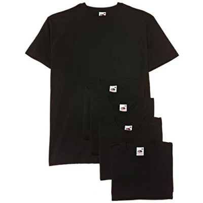 Abbildung von Fruit of the Loom Herren T Shirt Valueweight, 5er Pack, schwarz, XX Large
