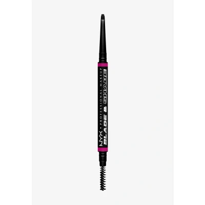 Abbildung von NYX Professional Makeup Augenbrauenstift, Mit zweiseitiger Spitze zum Definieren der Augenbrauen, Bis zu 16h wischfest und farbecht, Vegane Formel, Blade &amp; Shade Nano, Farbton: Black