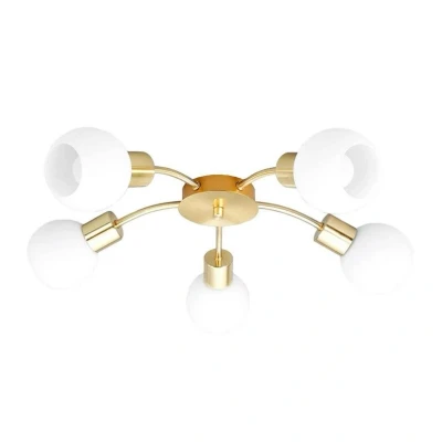Abbildung von Lindby Deckenlampe Elaina, Ø 54 cm, messingfarben, Glas