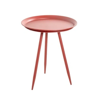 Abbildung von Haku Möbel Beistelltisch rot, Metall Maße: H 54 cm x Ø 44 cm, Style: Modern