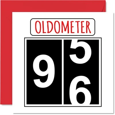 Abbildung von Lustige Karten zum 96. Geburtstag für Männer und Frauen Oldometer Glückwunschkarte Urgroßvater, Opa, Kindermädchen, Oma, Nan, Gran, Vater, Mutter, 145mm Grußkarten