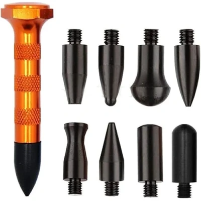 Abbildung von HiYi auto Body Tools Paintless Dent Repair Knockdown Metal Tap Down PDR Lifte 9 Heads, beulen reparaturset delle ausbeulen metall Reparatursatz für lackfreie Beseitigung von Dellen