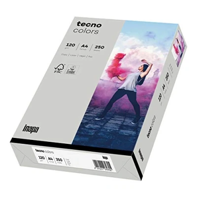 Abbildung von tecno Kopierpapier colors grau DIN A4 120 g/qm 250 Blatt