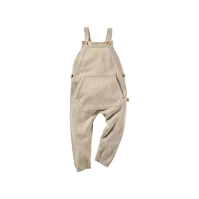 Abbildung von Bio Baby und Kinder Latzhose 100% Baumwolle (kbA) GOTS zertifiziert, Beige Melange, 74/80