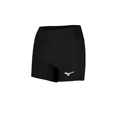 Abbildung von Mizuno Damen Volleyball Shorts mit erhöhter Innenbeinlänge 10,2 cm, Damen, Elevated 4&quot; Inseam Short, schwarz, Medium