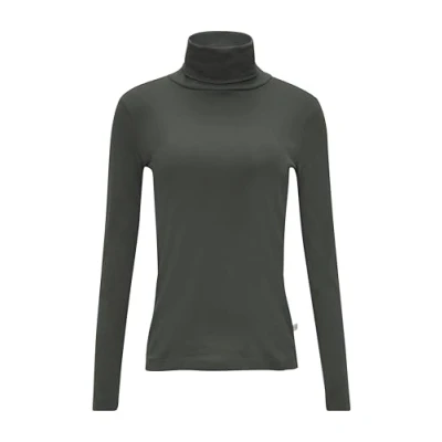 Abbildung von QS MIT Rollkragen Langarmshirt, Damen, Größe: Large, Anthrazit