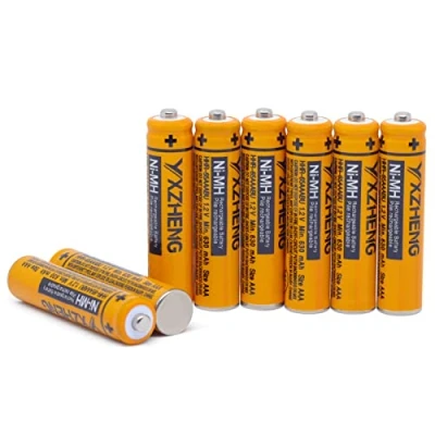 Abbildung von 8 AAA Akku für hhr 65aaabu Panasonic Schnurlostelefon 1,2 V 630 mAh Original Neu Wiederaufladbare Ni MH mit Kunststoff Fall