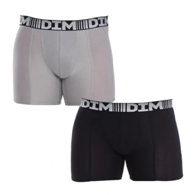Abbildung von Dim Boxershorts Lange 3D Flex Air Atmungsaktiv Herren x2, Multicolor, L