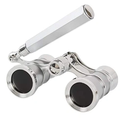 Abbildung von Aomekie Opernglas Theaterglas mit ausziehbarem Griff 3X Vergrößerung für Theater Konzert Pferderennen und Opera Fernglas Binoculars Feldstecher (Silber)
