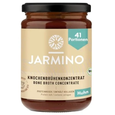Abbildung von JARMINO Bio Knochenbrühe Konzentrat vom Freiland Huhn, aus Deutschland, 410g (41 Portionen), Reich an Kollagen