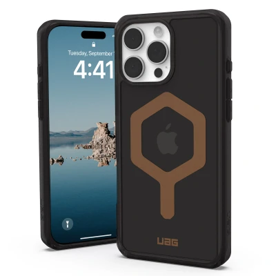 Abbildung von Apple iPhone 16 Pro Max Hülle MagSafe Kunststoff UAG Hard Case/Backcover Handyhülle Schwarz Shockproof/Stoßfest