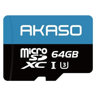 Abbildung von AKASO 64GB U3 MicroSDXC Speicherkarte Kompatibel mit Action Cam, Smartphone, Tablet, Dashcam und Überwachung Kamera