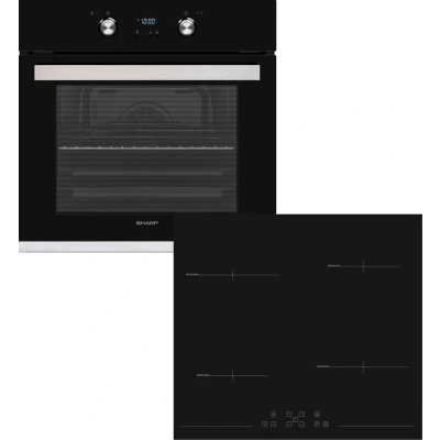 Abbildung von Sharp Backofen Set &quot;Pyro Extraset Graphit Induktion&quot;, Pyro Induktion, Pyrolyse Selbstreinigung