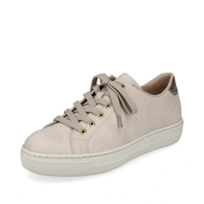 Abbildung von Rieker Sportlicher Schnürer, Damen, Größe: 41, Ivory lightgold Kunststoff