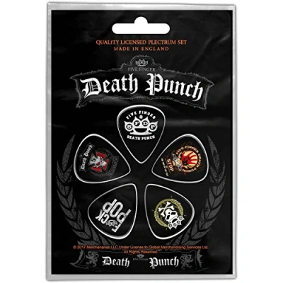 Abbildung von Five Finger Death Punch Guitar Pick Plectrum Pack X 5 Band Logo Nue offiziell