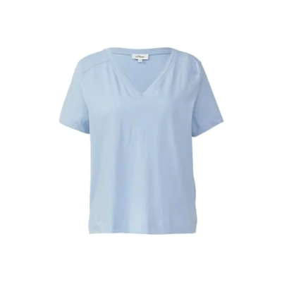 Abbildung von s.Oliver Vausschnitt Kurzarm Tshirt basic, Damen, Größe: 44, Hellblau