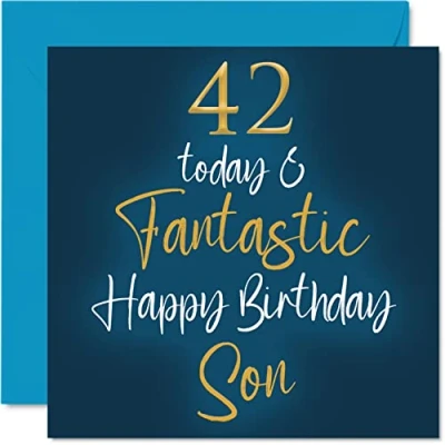 Abbildung von Fantastische Geburtstagskarte zum 42. Geburtstag für den Sohn 42 Today Fantastic Karte von Mama oder Papa Geburtstagsgeschenke 145 mm Geburtstagsgrußkarten Geschenk