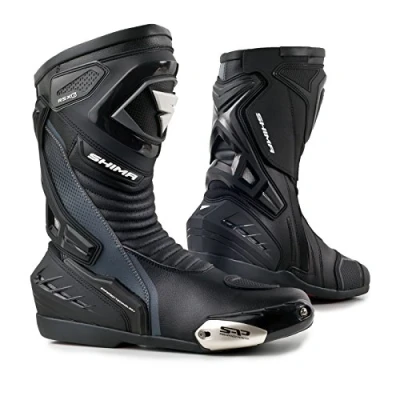 Abbildung von Shima Rsx 6 Men, Herren Vintage Retro Road Sportstiefel Aus Leder Motorradstiefel (41 48), Schwarz