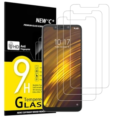 Abbildung von NEW&#039;C 3 Stück, Panzer Schutz Glas für Xiaomi Pocophone F1, Frei von Kratzern, 9H Härte, HD Displayschutzfolie, 0.33mm Ultra klar, Ultrabeständig