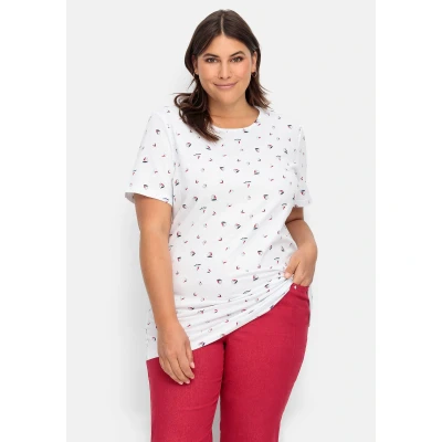 Abbildung von Sheego Tshirt print, Damen, Größe: 40, Weiß bedruckt