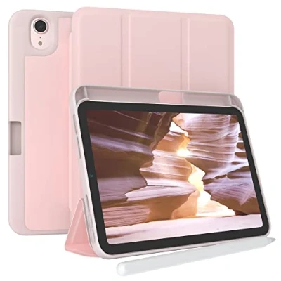 Abbildung von EAZY Case Schutzhülle mit Stifthalter für iPad Mini 6 2021 8.3 Zoll Hülle Stifthalterung Tablet Cover Touchpen Smartcase aufstellbar Klappcase Auto Sleep Wake Up Etui Rosa