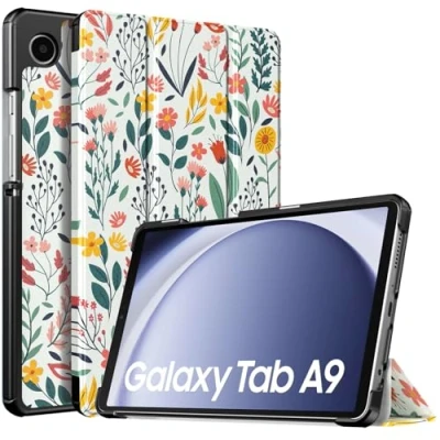 Abbildung von TiMOVO Hülle Kompatibel mit Samsung Galaxy Tab A9 8,7&quot; 2023, Schlank Leicht Schutzhülle Ständer &amp; Harter Rückseite für das Neue 8,7 Zoll Tablet SM X110/X115/X117, Blume