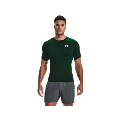 Abbildung von Under Armour Herren HeatGear Compression Short Sleeve T Shirt Kurzärmelig, Forest Green (301)/Weiß, XL