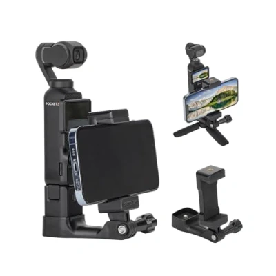Abbildung von ZJRXM Handyhalterung für DJI Osmo Pocket 3 Zubehör, Front Smartphone Mount Clip Halterung Kreativ Combo