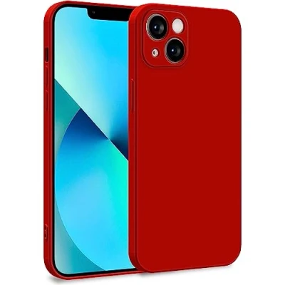 Abbildung von MyGadget Hülle kompatibel mit iPhone 13 Zweilagige Handyhülle Kameraschutz Cover Innenfutter &amp; Silikon außen Rot