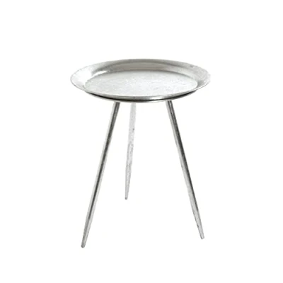 Abbildung von HAKU Möbel Beistelltisch Silber, Metall Maße: H 47 cm x Ø 38 cm, Style: Modern
