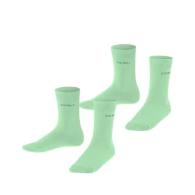 Abbildung von ESPRIT Unisex Kinder Foot Logo 2 Pack K SO Baumwolle einfarbig Paar Socken, Grün (After Eight 7134), 27 30 (2er Pack)