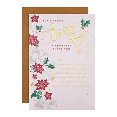 Abbildung von Hallmark Weihnachtskarte für Tante traditionelles Design mit herzlichem Vers