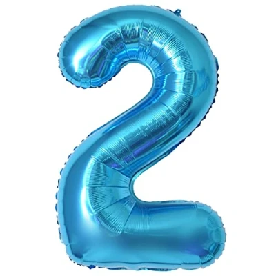 Abbildung von Geburtstag zahlen luftballon 2 jahre Blau Folienballon XXL Riesen in 40&quot; 101cm Geburtstagsdeko Ballon Zahl Deko zum .Fliegt mit Helium