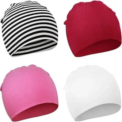 Abbildung von DRESHOW 4 Stücke Unisex Mütze Hut Junge Frühling Mützchen Kleinkind Wendemütze Jersey Slouch Beanie Bekleidung Infant Kindergarten